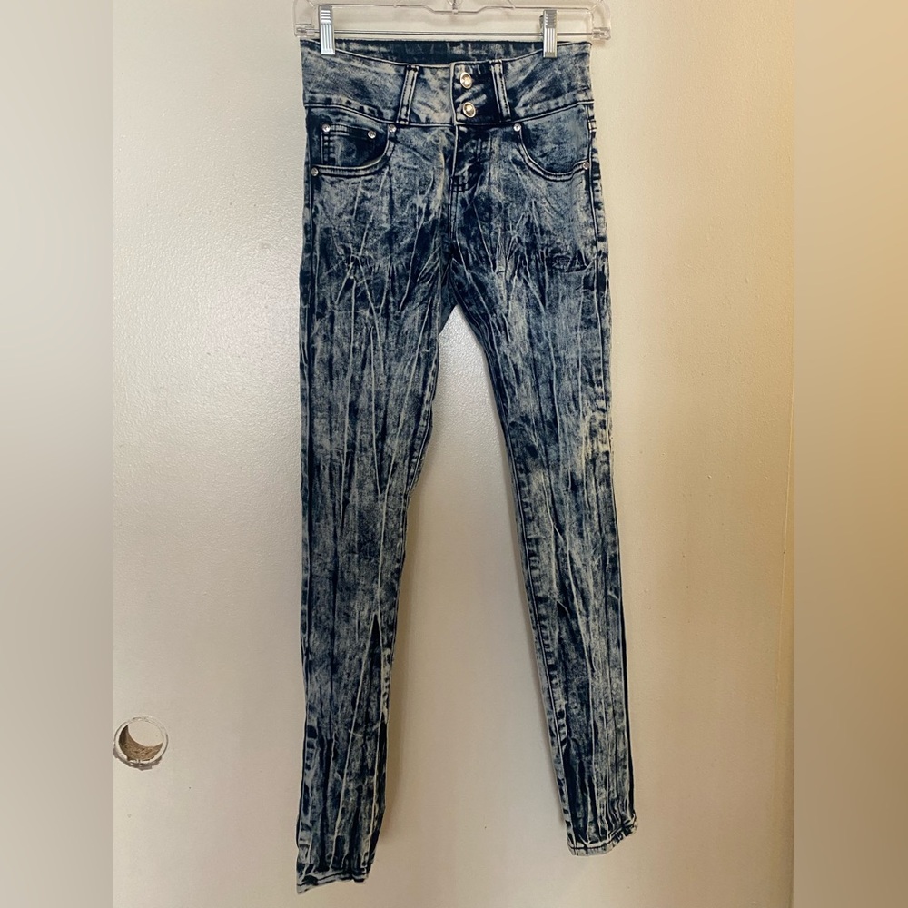 D Rock Womens Juniors Denim Jeggings Jeans Size 1 Waist 26” 26x31 Acid Wash